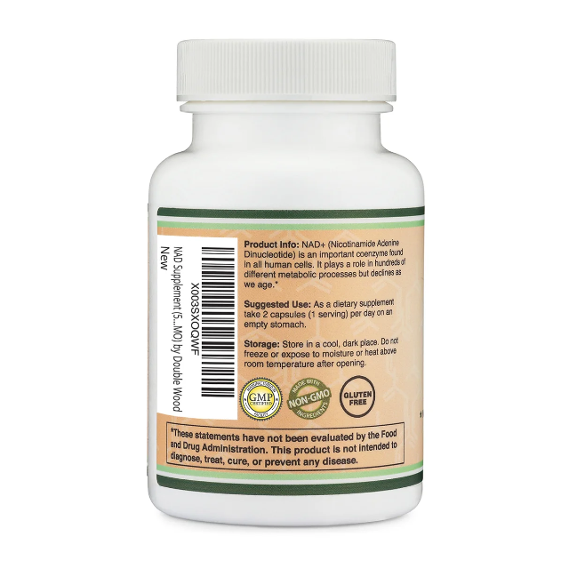 Double Wood Supplement  NAD+ Supplement 500 mg 60 Caps