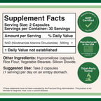 Double Wood Supplement  NAD+ Supplement 500 mg 60 Caps