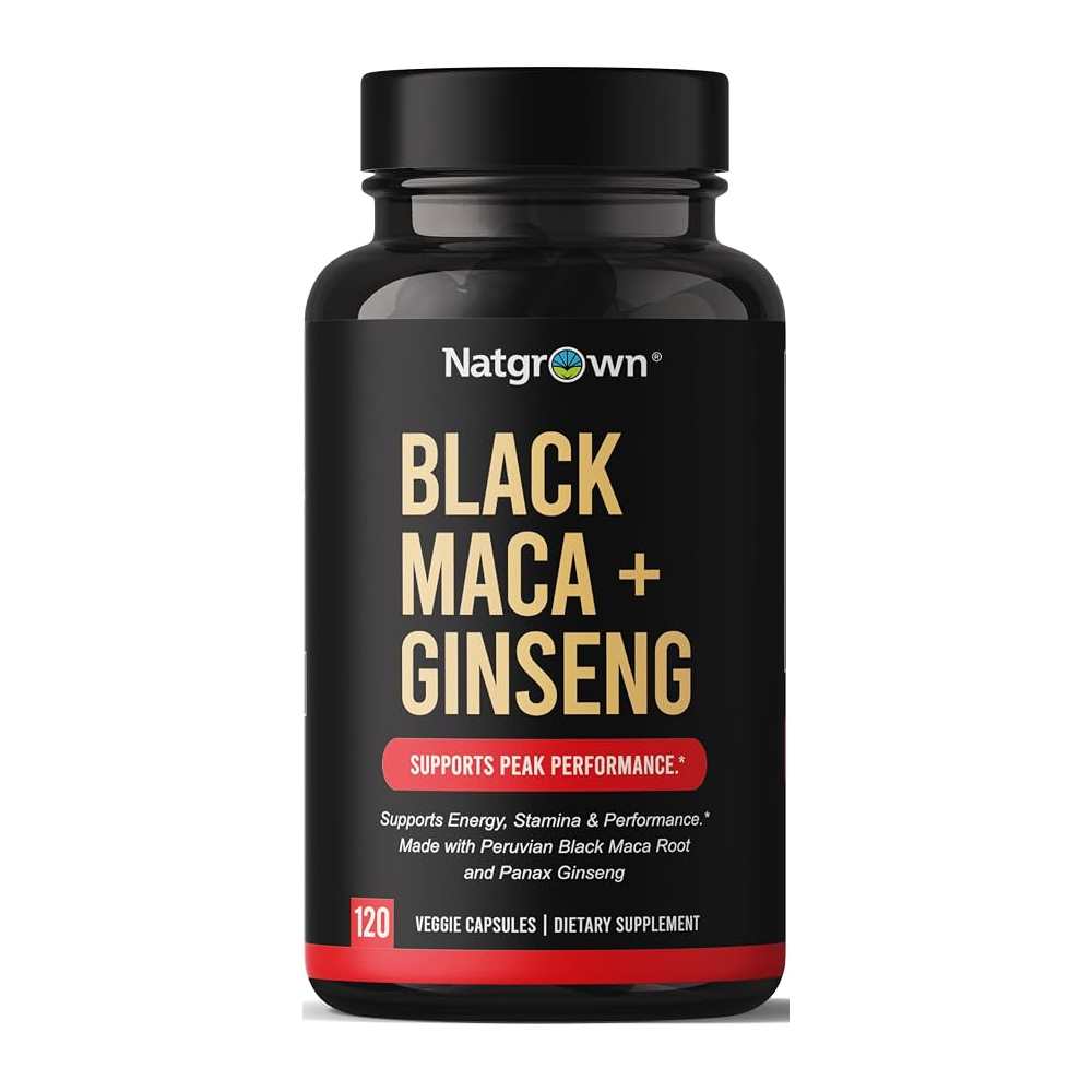 Natgrown Black Maca Root & Panax Ginseng 1500 mg 120 Capsules