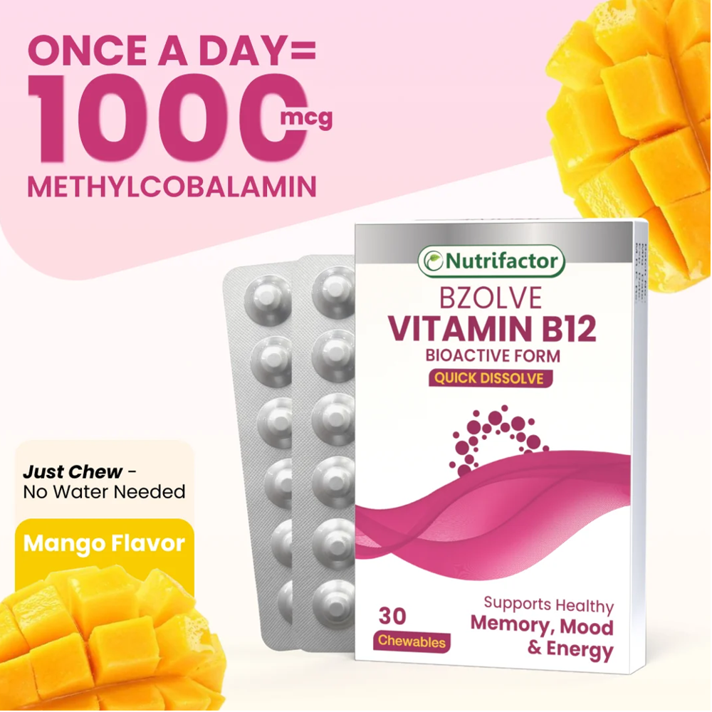 Nutrifactor Bzolve B12 Chewable 30 Tablets