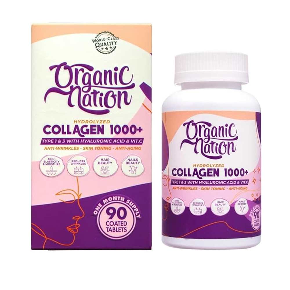 Organic Nation  Hydrolyzed Collagen 1000+  90 Tablets