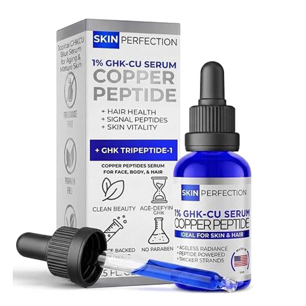 Skin Perfection 1% GHK-Cu Copper Peptides Serum for Face, Hair & Scalp .5oz