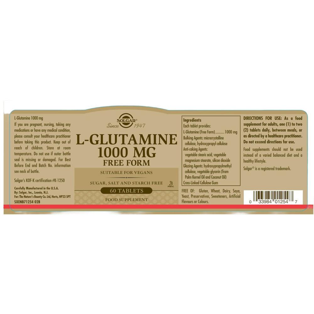 Solger L-Glutamine 1000 mg 60 Tablets