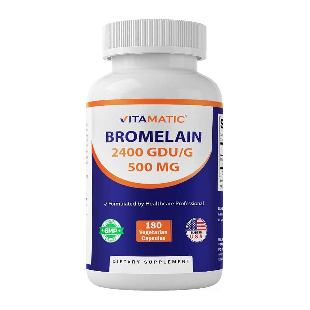 Vitamatic Bromelain 500mg 2400 GDU/g 180 Capsules